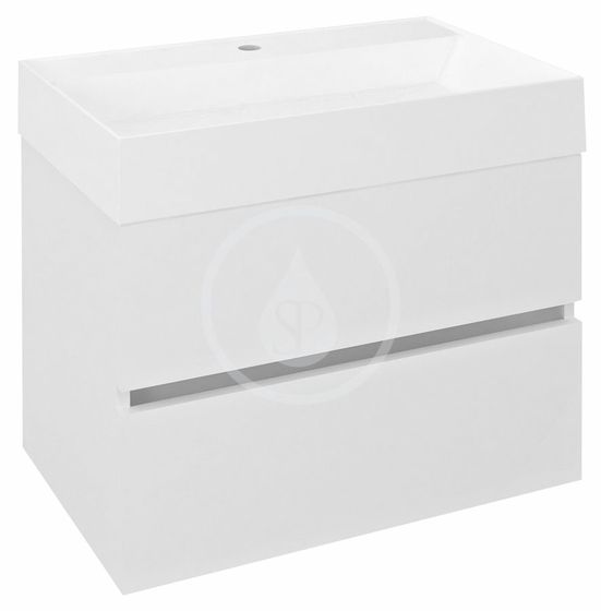 Sapho Odetta - Umývadlová skrinka, 670x500x435 mm, 2 zásuvky, lesklá biela