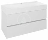 Sapho Odetta - Umývadlová skrinka, 950x500x435 mm, 2 zásuvky, lesklá biela