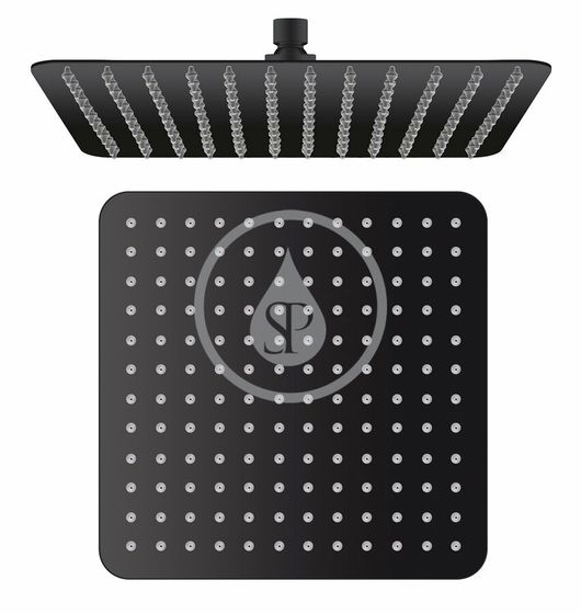 Sapho Slim - Horná sprcha, 300x300 mm, matná čierna