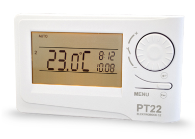 Thermona PT 22 Digitálny priestorový termostat, týždňový program, oranžové LCD